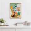 imageKate and Laurel Mid Century Modern Dog Beach Home Framed Canvas Wall Art by Rachel Lee 18 x 24 Sylvie Black Mid Century Modern Abstract Beach Animals Art for Wall Decor Living Room BedroomNatural