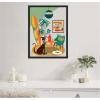 imageKate and Laurel Mid Century Modern Dog Beach Home Framed Canvas Wall Art by Rachel Lee 18 x 24 Sylvie Black Mid Century Modern Abstract Beach Animals Art for Wall Decor Living Room BedroomBlack