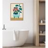 imageKate and Laurel Mid Century Modern Lion in Bathtub Framed Canvas Wall Art by Rachel Lee 18 x 24 Sylvie Natural Mid Century Modern Animals Bathroom Kids Art for Wall Decor Living Room BedroomNatural