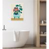 imageKate and Laurel Mid Century Modern Lion in Bathtub Framed Canvas Wall Art by Rachel Lee 18 x 24 Sylvie Natural Mid Century Modern Animals Bathroom Kids Art for Wall Decor Living Room BedroomWhite
