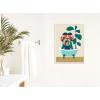 imageKate and Laurel Mid Century Modern Lion in Bathtub Framed Canvas Wall Art by Rachel Lee 18 x 24 Sylvie Natural Mid Century Modern Animals Bathroom Kids Art for Wall Decor Living Room BedroomWhite