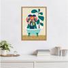 imageKate and Laurel Mid Century Modern Lion in Bathtub Framed Canvas Wall Art by Rachel Lee 18 x 24 Sylvie Natural Mid Century Modern Animals Bathroom Kids Art for Wall Decor Living Room BedroomNatural