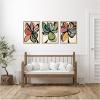 imageKate and Laurel Midnight Floral 1 2 and 3 Set of 3 18x24 Framed Canvas Wall Art Set by Alicia Bock Sylvie Natural Modern Abstract Flowers Abstract Art for Wall Decor Living Room Bedroom