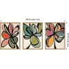 imageKate and Laurel Midnight Floral 1 2 and 3 Set of 3 18x24 Framed Canvas Wall Art Set by Alicia Bock Sylvie Natural Modern Abstract Flowers Abstract Art for Wall Decor Living Room Bedroom