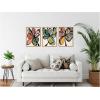 imageKate and Laurel Midnight Floral 1 2 and 3 Set of 3 18x24 Framed Canvas Wall Art Set by Alicia Bock Sylvie Natural Modern Abstract Flowers Abstract Art for Wall Decor Living Room Bedroom
