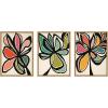 imageKate and Laurel Midnight Floral 1 2 and 3 Set of 3 18x24 Framed Canvas Wall Art Set by Alicia Bock Sylvie Natural Modern Abstract Flowers Abstract Art for Wall Decor Living Room Bedroom