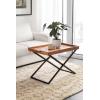 imageKate and Laurel Monaco Transitional Slatted Acacia Wood Tray Table 31 x 16 x 28 Natural Brown and Black Modern Indoor or Outdoor Coffee Table or Side Table with Removable Serving Tray Top