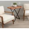 imageKate and Laurel Monaco Transitional Slatted Acacia Wood Tray Table 31 x 16 x 28 Natural Brown and Black Modern Indoor or Outdoor Coffee Table or Side Table with Removable Serving Tray Top