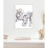 imageKate and Laurel Mother and Baby Elephant Framed Canvas Wall Art by Patricia Shaw 18 x 24 Sylvie Beaded White Whimsical Animals Nature Art for Wall Decor Living Room Bedroom