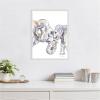 imageKate and Laurel Mother and Baby Elephant Framed Canvas Wall Art by Patricia Shaw 18 x 24 Sylvie Beaded White Whimsical Animals Nature Art for Wall Decor Living Room Bedroom