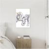 imageKate and Laurel Mother and Baby Elephant Framed Canvas Wall Art by Patricia Shaw 18 x 24 Sylvie Beaded White Whimsical Animals Nature Art for Wall Decor Living Room Bedroom
