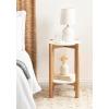 imageKate and Laurel Moxley Transitional Round Side Table 16 x 16 x 22 White Marble and Natural Wood Tiered Pedestal Table with Authentic Marble Tabletops for Bedroom Nightstand or Indoor Plant StandWhiteNatural