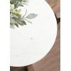 imageKate and Laurel Moxley Transitional Round Side Table 16 x 16 x 22 White Marble and Natural Wood Tiered Pedestal Table with Authentic Marble Tabletops for Bedroom Nightstand or Indoor Plant StandWalnut Brown