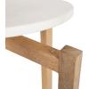 imageKate and Laurel Moxley Transitional Round Side Table 16 x 16 x 22 White Marble and Natural Wood Tiered Pedestal Table with Authentic Marble Tabletops for Bedroom Nightstand or Indoor Plant StandWhiteNatural