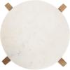 imageKate and Laurel Moxley Transitional Round Side Table 16 x 16 x 22 White Marble and Natural Wood Tiered Pedestal Table with Authentic Marble Tabletops for Bedroom Nightstand or Indoor Plant StandWhiteNatural