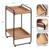 imageKate and Laurel Nicco Modern Transitional 2Tier Side Table 16 x 13 x 26 Natural Wood and Black Tiered Rectangle End Table for Storage and Display in Living Room Home DecorNaturalBlack