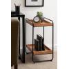 imageKate and Laurel Nicco Modern Transitional 2Tier Side Table 16 x 13 x 26 Natural Wood and Black Tiered Rectangle End Table for Storage and Display in Living Room Home DecorNaturalBlack