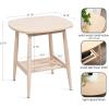 imageKate and Laurel Nilas Modern Rectangle Wood Side Table 22 x 20 x 24 Light Natural Decorative Slatted Wood TwoTier End Table for Use as a Bedroom Nightstand or Living Room Accent