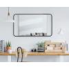 imageKate and Laurel Nobles Modern Rounded Rectangle Mirror 20 x 36 Black Decorative Wall Mirror with Large Frame and Floating GlassBlack