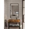 imageKate and Laurel Nobles Modern Rounded Rectangle Mirror 20 x 36 Black Decorative Wall Mirror with Large Frame and Floating GlassBlack