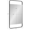 imageKate and Laurel Nobles Modern Rounded Rectangle Mirror 20 x 36 Black Decorative Wall Mirror with Large Frame and Floating GlassBlack