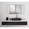 imageKate and Laurel Nobles Modern Rounded Rectangle Mirror 20 x 36 Black Decorative Wall Mirror with Large Frame and Floating GlassSilver