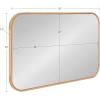 imageKate and Laurel Nordlund Modern Wood Framed Wall Mirror 23 x 35 Natural Brown Chic Rounded Rectangle Mirror for WallNatural