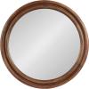 imageKate and Laurel Oman Modern Ribbed Round Wall Mirror 28 Inch Diameter Walnut Brown Framed Circle Bathroom Mirror for Over Sink Home Decor or Fireplace Mantel Mirror