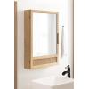 imageKate and Laurel Ori Decorative Modern Rectangle Rattan Bathroom Cabinet with Mirror 20 x 6 x 30 Natural Woven Cane Bathroom Mirror with Storage for Bath Medicine Cabinet or OverTheToilet Storage