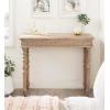 imageKate and Laurel Patresa Traditional Carved Wood Console Table 36 x 30 x 14 Dark Mocha Decorative Rectangle Entryway Table with Wooden Carving Details and Turned LegsBrown