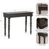 imageKate and Laurel Patresa Traditional Carved Wood Console Table 36 x 30 x 14 Dark Mocha Decorative Rectangle Entryway Table with Wooden Carving Details and Turned LegsDark Brown