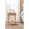 imageKate and Laurel Patresa Traditional Carved Wood Side Table 18 x 14 x 24 Light Natural Decorative Rectangle End Table with Tiered Design for Use as Bedroom Nightstand