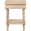 imageKate and Laurel Patresa Traditional Carved Wood Side Table 18 x 14 x 24 Light Natural Decorative Rectangle End Table with Tiered Design for Use as Bedroom Nightstand