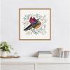 imageKate and Laurel Peace Bird Cream Framed Canvas Wall Art by Carey Copeland 22 x 22 Sylvie Natural Whimsical Abstract Animals Nature Art for Wall Decor Living Room Bedroom