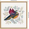 imageKate and Laurel Peace Bird Cream Framed Canvas Wall Art by Carey Copeland 22 x 22 Sylvie Natural Whimsical Abstract Animals Nature Art for Wall Decor Living Room Bedroom