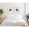 imageKate and Laurel Peace Birds Red and Blue  set of 2 22x22 Framed Canvas Wall Art Set by Carey Copeland Sylvie Natural Whimsical Abstract Animals Nature Animals Nature Art for Wall Decor