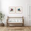 imageKate and Laurel Peace Birds Red and Blue  set of 2 22x22 Framed Canvas Wall Art Set by Carey Copeland Sylvie Natural Whimsical Abstract Animals Nature Animals Nature Art for Wall Decor