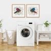 imageKate and Laurel Peace Birds Red and Blue  set of 2 22x22 Framed Canvas Wall Art Set by Carey Copeland Sylvie Natural Whimsical Abstract Animals Nature Animals Nature Art for Wall Decor