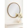 imageKate and Laurel Perlina Modern Scalloped Round Mirror 26 Inch Diameter Antique Brass Decorative Circle Wavy Mirror with Unique Rippled Edge and a SandCast Aluminum Frame
