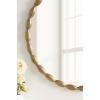 imageKate and Laurel Perlina Modern Scalloped Round Mirror 26 Inch Diameter Antique Brass Decorative Circle Wavy Mirror with Unique Rippled Edge and a SandCast Aluminum Frame