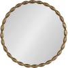 imageKate and Laurel Perlina Modern Scalloped Round Mirror 26 Inch Diameter Antique Brass Decorative Circle Wavy Mirror with Unique Rippled Edge and a SandCast Aluminum Frame