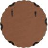 imageKate and Laurel Perlina Modern Scalloped Round Mirror 26 Inch Diameter Antique Brass Decorative Circle Wavy Mirror with Unique Rippled Edge and a SandCast Aluminum Frame