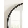 imageKate and Laurel Prema Modern Mango Wood Round Wall Mirror 28 Inch Diameter Black Framed Circle Bathroom Mirror for Use as Entryway or Fireplace Mantel Living Room Decor