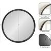 imageKate and Laurel Prema Modern Mango Wood Round Wall Mirror 28 Inch Diameter Black Framed Circle Bathroom Mirror for Use as Entryway or Fireplace Mantel Living Room Decor