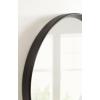 imageKate and Laurel Prema Modern Mango Wood Round Wall Mirror 28 Inch Diameter Black Framed Circle Bathroom Mirror for Use as Entryway or Fireplace Mantel Living Room Decor