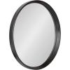 imageKate and Laurel Prema Modern Mango Wood Round Wall Mirror 28 Inch Diameter Black Framed Circle Bathroom Mirror for Use as Entryway or Fireplace Mantel Living Room Decor