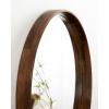 imageKate and Laurel Prema Soft Round Circle Modern Wall Mirror Walnut Brown 28 Framed Round Circular Mango Wood Mirror for Minimal Home DecorWalnut Brown