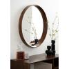 imageKate and Laurel Prema Soft Round Circle Modern Wall Mirror Walnut Brown 28 Framed Round Circular Mango Wood Mirror for Minimal Home DecorWalnut Brown