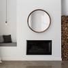 imageKate and Laurel Prema Soft Round Circle Modern Wall Mirror Walnut Brown 28 Framed Round Circular Mango Wood Mirror for Minimal Home DecorWalnut Brown