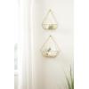 imageKate and Laurel Prouve Decorative Geometric Multiuse Metal Wall Display Shelves Gold 2 Piece Set